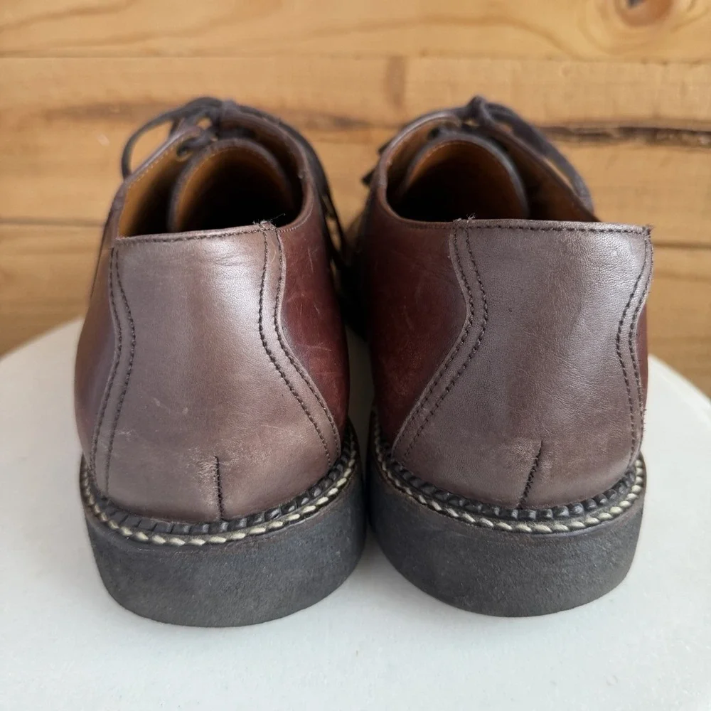 H.S. Trask Brown‎ Bison Leather Bozeman MT. Collection Oxford Derby Shoes Sz 11